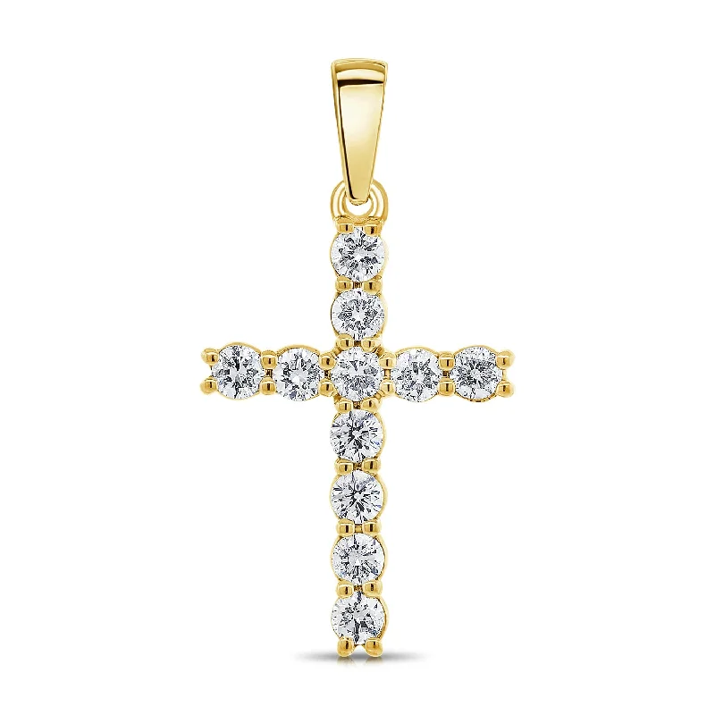 Best necklaces and pendants with vintage lockets for a nostalgic, sentimental look-DIAMOND CROSS IN 14K GOLD