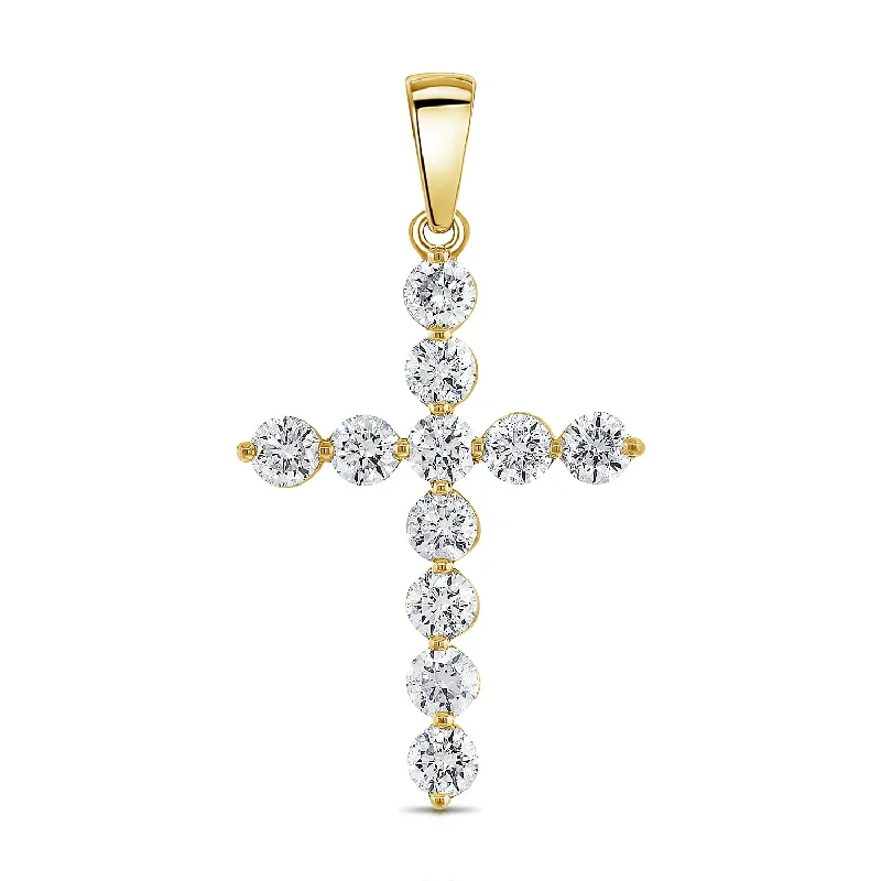 Best necklaces and pendants with minimalist pendants for a sleek, understated look-Unique Diamond Cross in 14K Gold