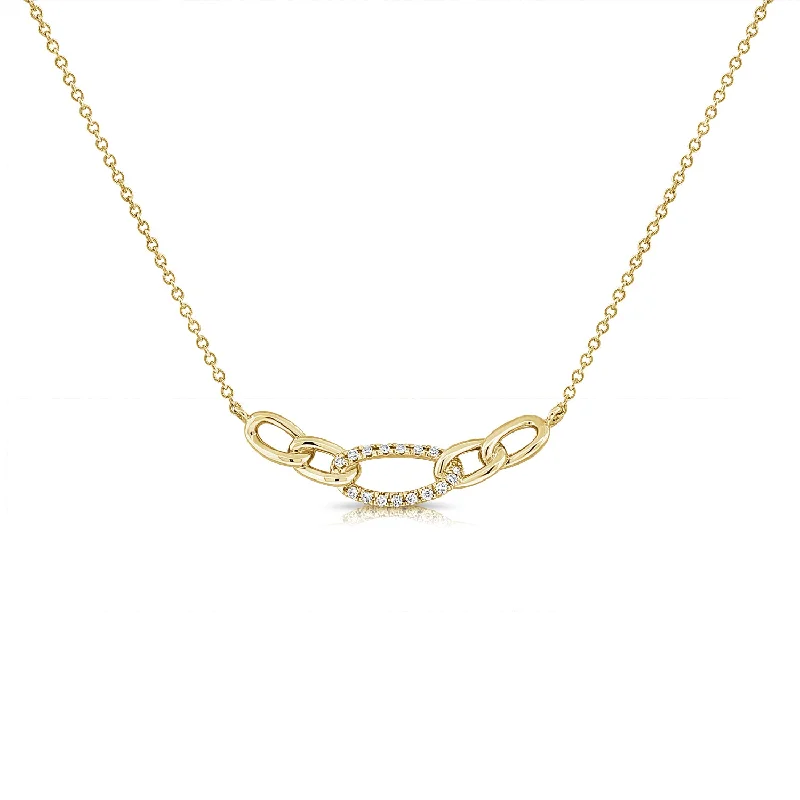 Beautiful necklaces and pendants with tree branch motifs for a nature-inspired design-Diamond Link Chain Necklace in 14K Gold