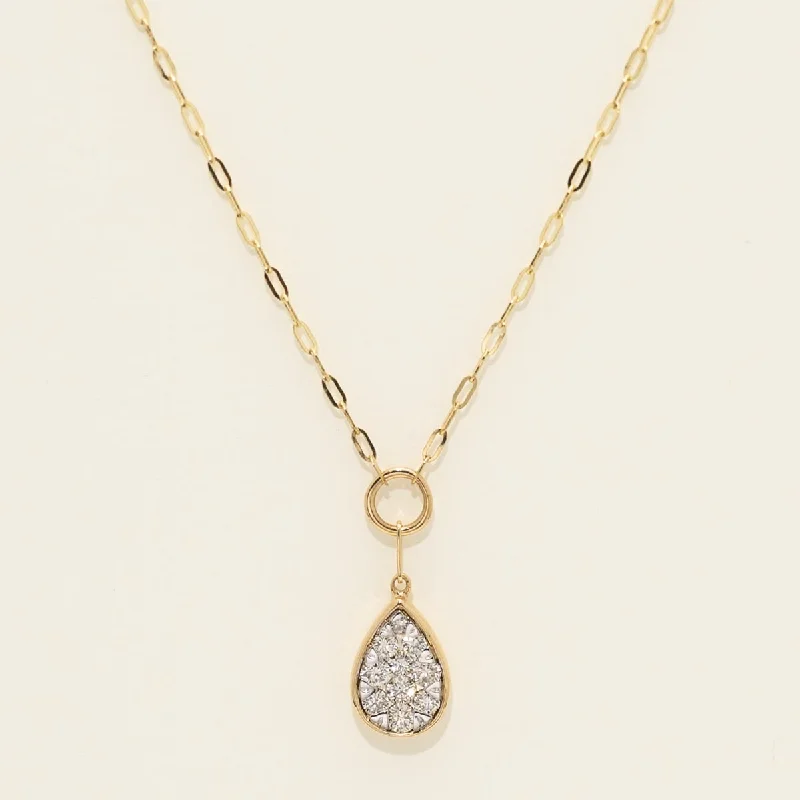 Best necklaces and pendants with matching rings for a coordinated jewelry set-Diamond Lovebright Pear Shape Necklace in 14kt Yellow Gold (1/4ct tw)