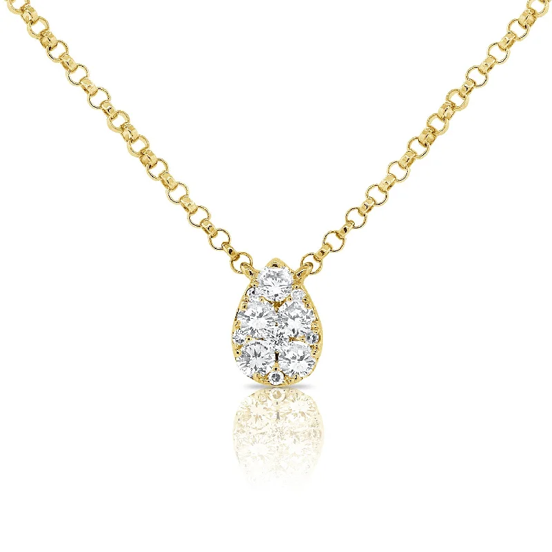 Beautiful necklaces and pendants with moon and star charms for a dreamy effect-Diamond Pear Necklace made in 14K Gold