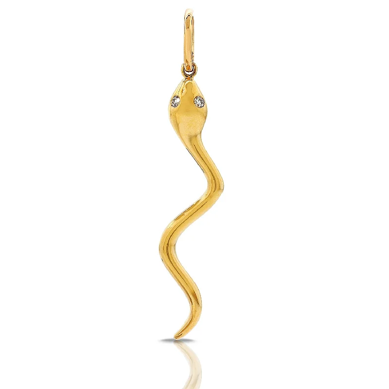 Stylish necklaces and pendants with diamonds for a glamorous and elegant look-Diamond Snake Pendant made in 14K Gold