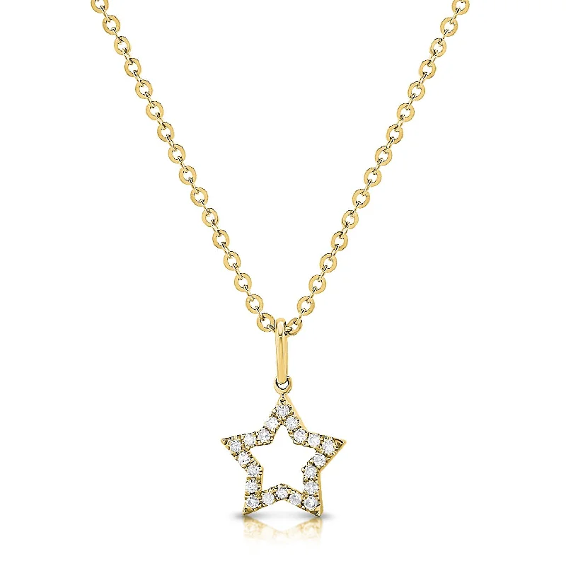 Personalized necklaces and pendants with initials for a customized and meaningful gift-Diamond Star Necklace