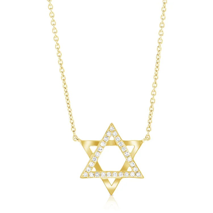 Beautiful necklaces and pendants with moonstone for an ethereal, mystical appearance-Diamond Star of David Pendant Necklace