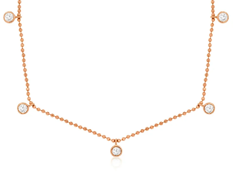 Elegant necklaces and pendants with diamond accents for added sparkle-OKGs Collection Rose Gold Diamond Necklace