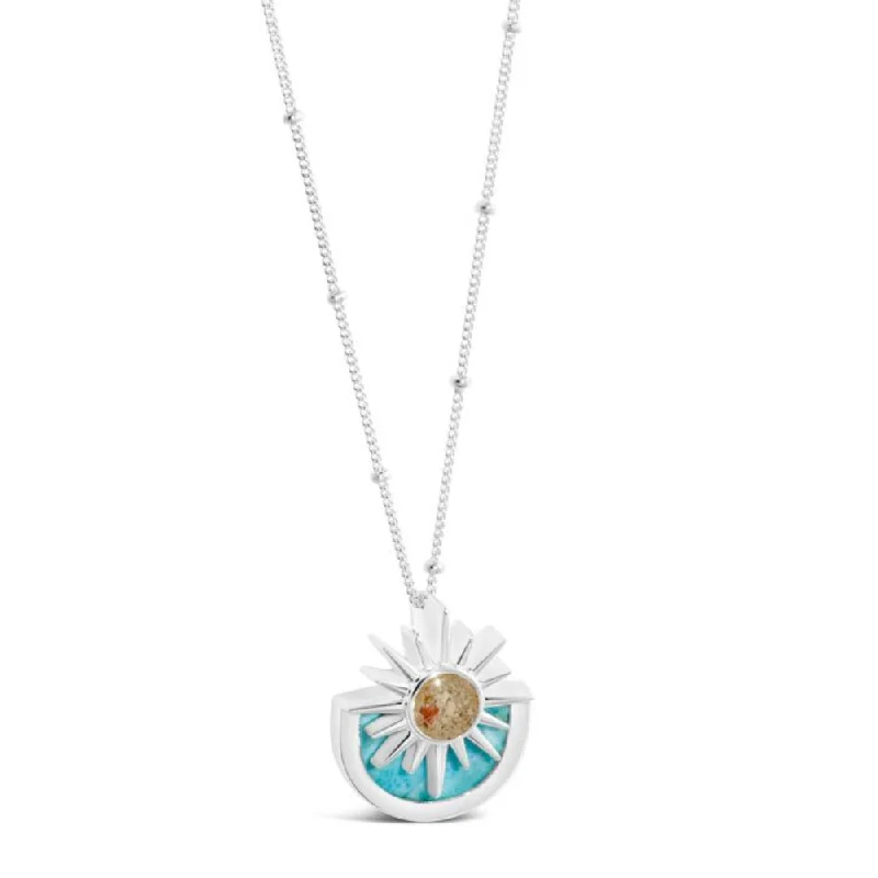 Elegant necklaces and pendants with infinity symbols for timeless designs-Dune Jewelry Sterling Silver Sun Splash Larimar Necklace