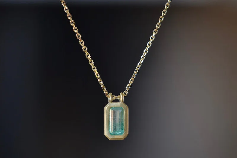 Best necklaces and pendants with sterling silver for an affordable yet stylish choice-Duo Bale Emerald Pendant Necklace