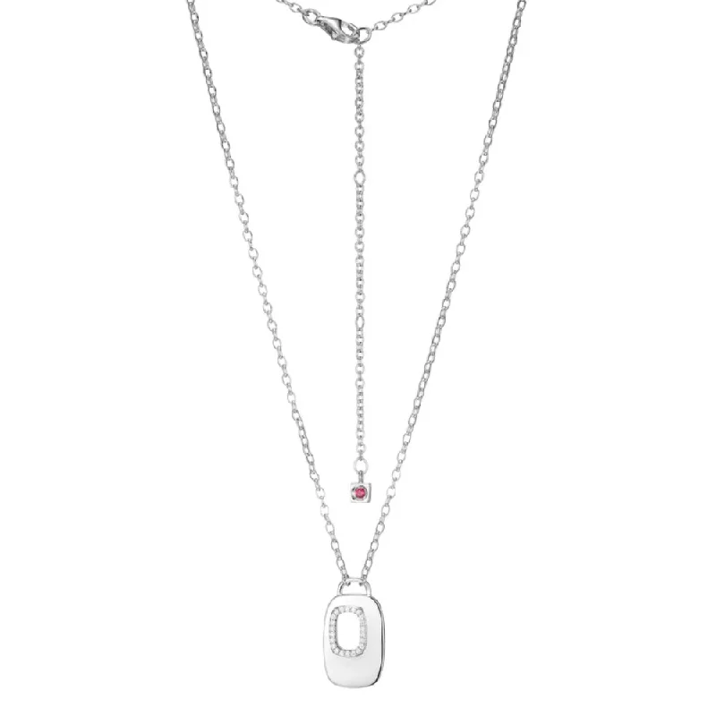 Necklaces and pendants with pearls for a classic and sophisticated touch-Elle Sterling Silver "Lookout" Rectangular Drop Necklace