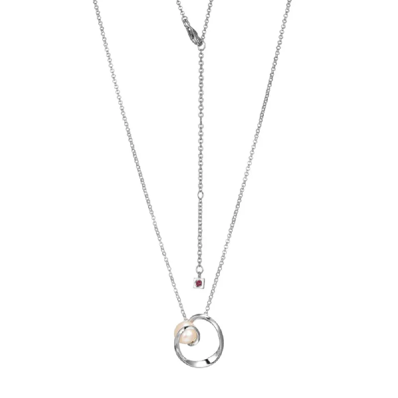 Elegant necklaces and pendants with diamond accents for added sparkle-Elle Sterling Silver "Luna 2.0" Freshwater Pearl Necklace