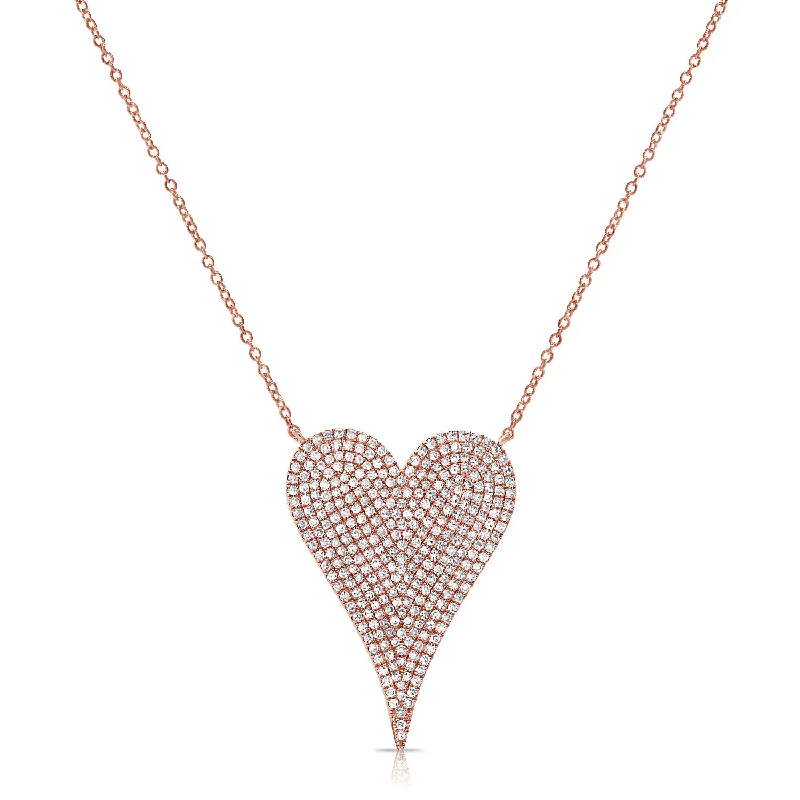 Necklaces and pendants with custom designs for a completely unique jewelry piece-Elongated Heart Diamond Necklace