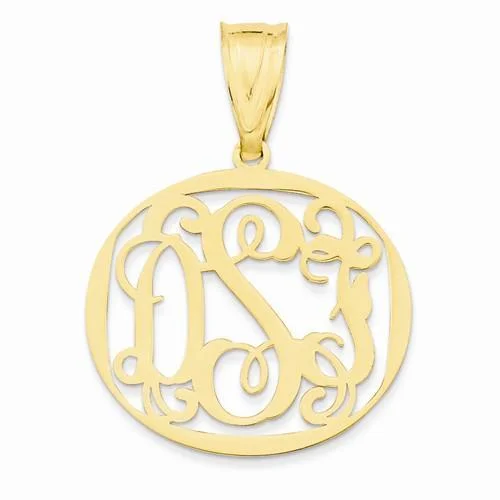 Necklaces and pendants with lock and key designs for a symbolic gesture-Encircled Carved Monogram Pendant