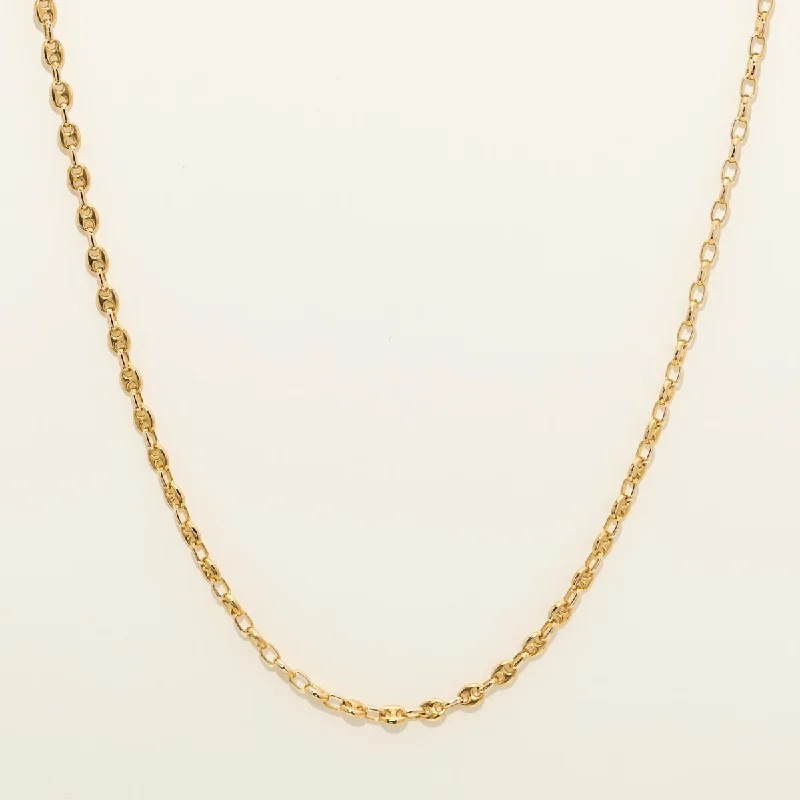 Best necklaces and pendants with opal and gold for a vibrant, luxurious contrast-Estate Mariner Link Chain in 14kt Yellow Gold (18 inches and 4mm wide)