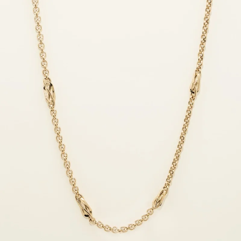 Best necklaces and pendants for everyday wear with minimalist designs-Fancy Link Necklace in 14kt Yellow Gold