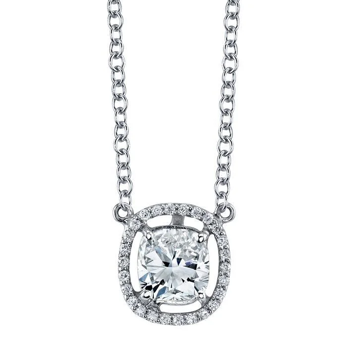 Personalized necklaces and pendants with initials for a customized and meaningful gift-Floating Diamond Halo Pendant