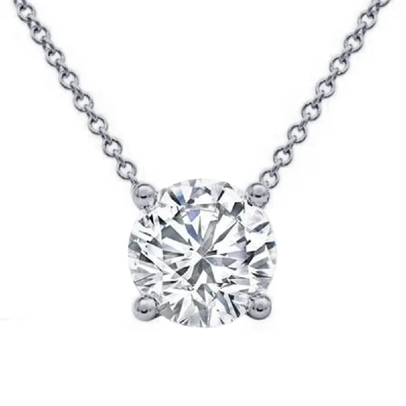 Beautiful necklaces and pendants with moon and star charms for a dreamy effect-Floating Diamond Solitaire Pendant Necklace