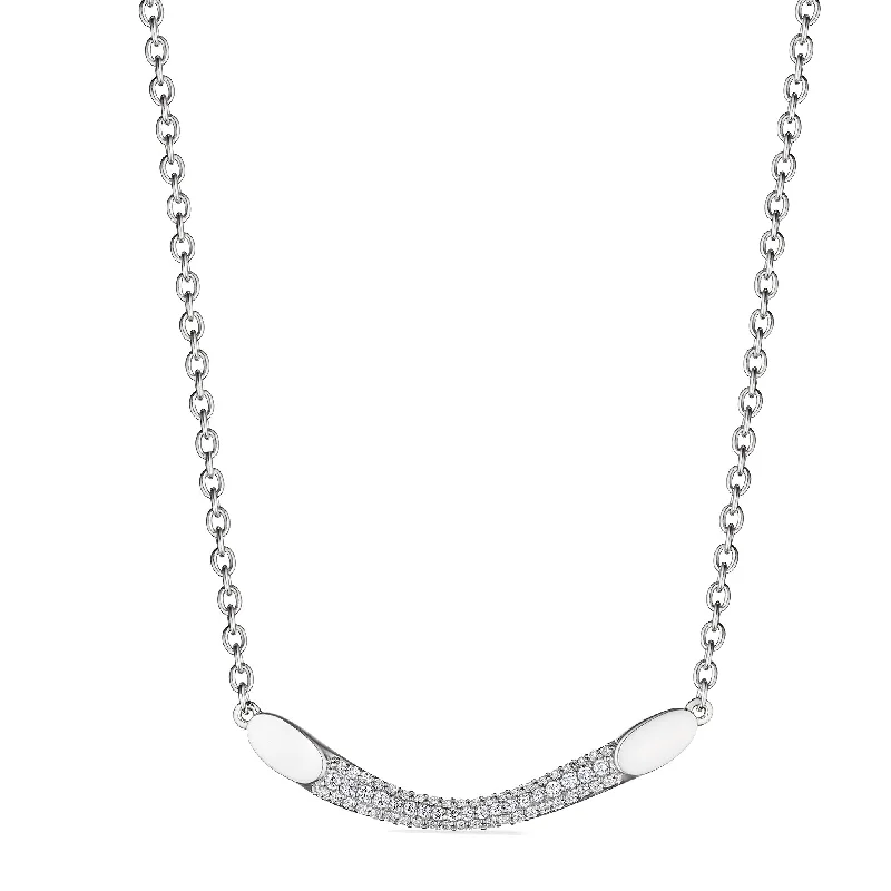 Simple necklaces and pendants with tiny charms for a delicate and casual vibe-Gaia Bar Necklace with Diamonds