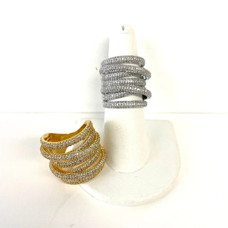 Minimalist rings with tiny diamond dot accents -Grande Twisted Luxe Ring