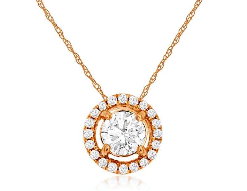 Necklaces and pendants with celestial starburst designs for a radiant look-Halo Diamond Pendant