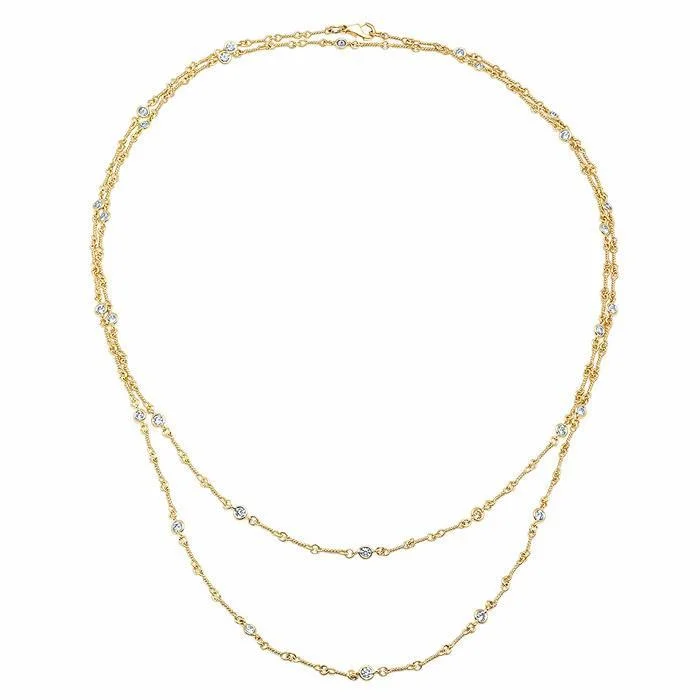 Best necklaces and pendants with sterling silver for an affordable yet stylish choice-1.75cttw 36" Handmade Lily Chain Diamond Necklace