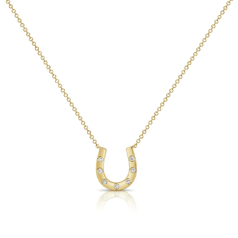 Necklaces and pendants with crescent moon designs for a celestial and mystical feel-Diamond HORSESHOE FASHION NECKLACE