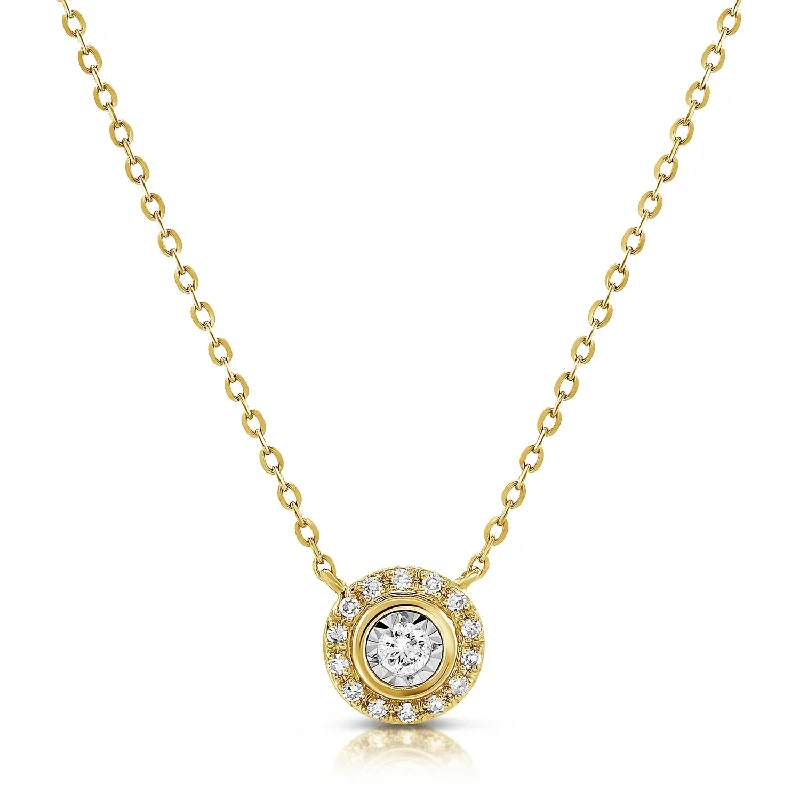 Elegant necklaces and pendants with gold chains for a chic, timeless appearance-Illusion Set Diamond Necklace