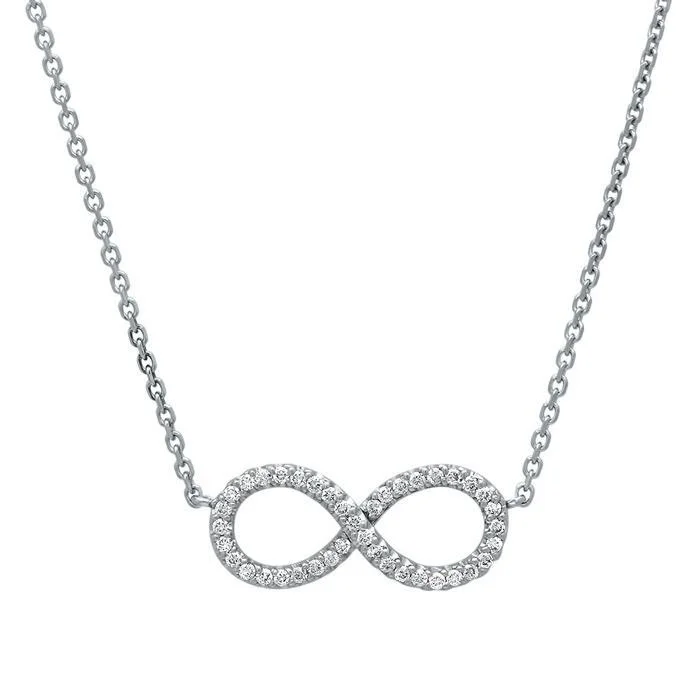 Elegant necklaces and pendants with onyx stones for a sleek, polished look-Infinity Pave Diamond Pendant