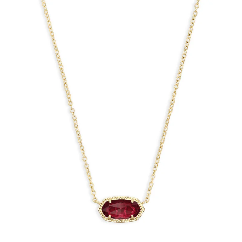 Necklaces and pendants with clear quartz for a pure and radiant look-Kendra Scott Elisa Short Pendant Necklace in Gold Clear Berry