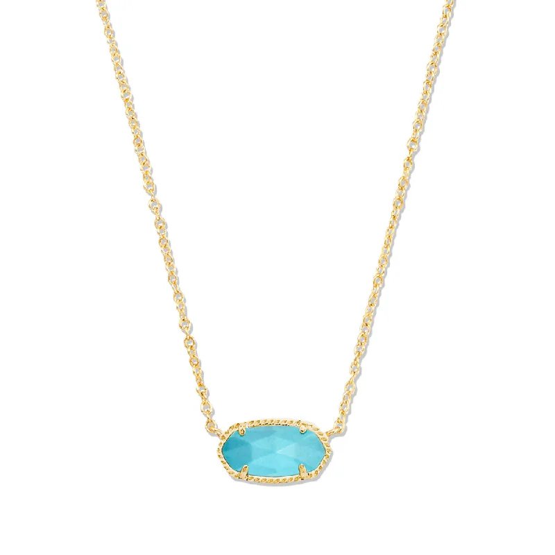 Best necklaces and pendants with heart-shaped lockets for a sentimental keepsake-Kendra Scott Elisa Short Pendant Necklace in Gold Turquoise Magnesite