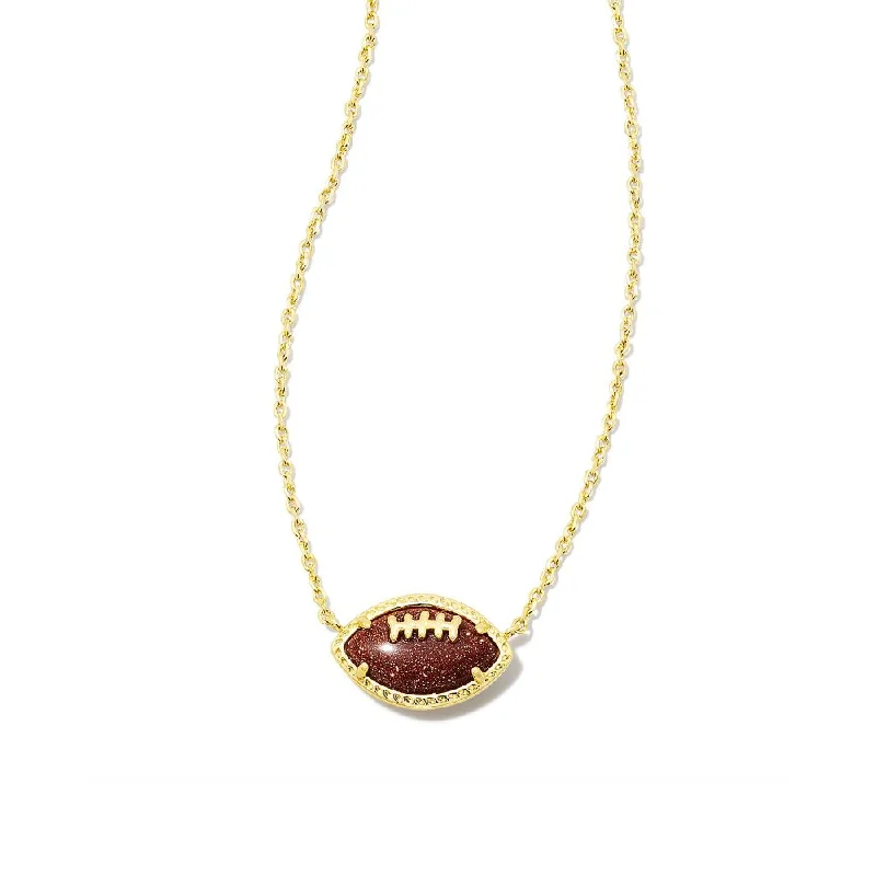 Best necklaces and pendants with silver chains for a sleek, timeless look-Kendra Scott Football Pendant Necklace Orange Goldstone