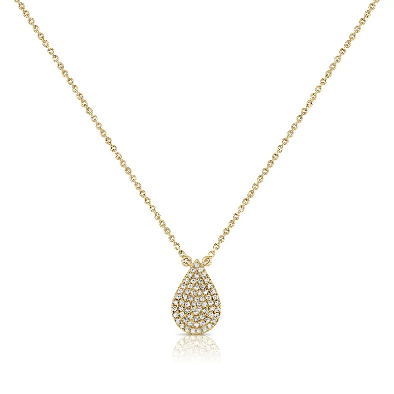 Best necklaces and pendants with crystal accents for a sparkling and elegant style-Large Pear Shaped Necklace with Diamonds