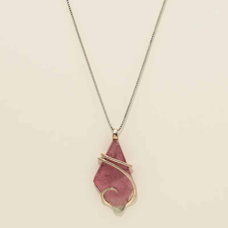 Stunning necklaces and pendants with ruby and diamond combinations for a luxurious effect-Maine Bicolor Tourmaline Necklace in Sterling Silver