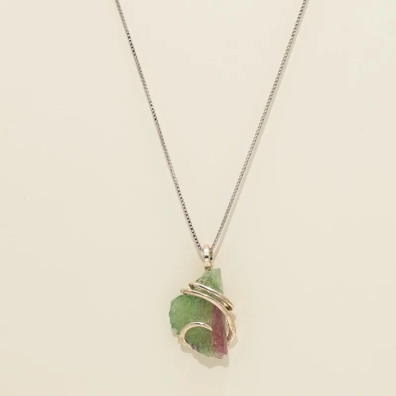 Best necklaces and pendants with vintage coin pendants for a unique accessory-Maine Bicolor Tourmaline Necklace in Sterling Silver