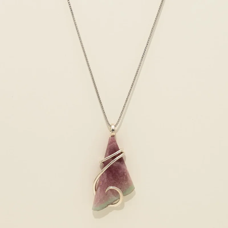 Necklaces and pendants with enamel accents for a colorful, eye-catching appearance-Maine Bicolor Tourmaline Necklace in Sterling Silver