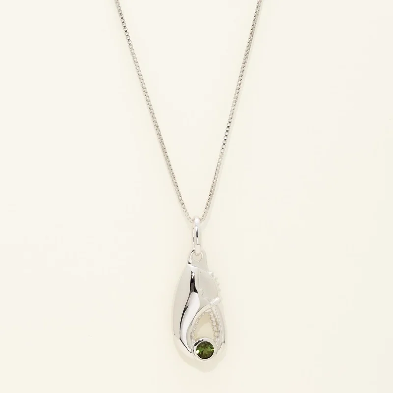 Necklaces and pendants with zodiac constellation designs for an astrological touch-Maine Green Tourmaline Lobster Claw Necklace in Sterling Silver