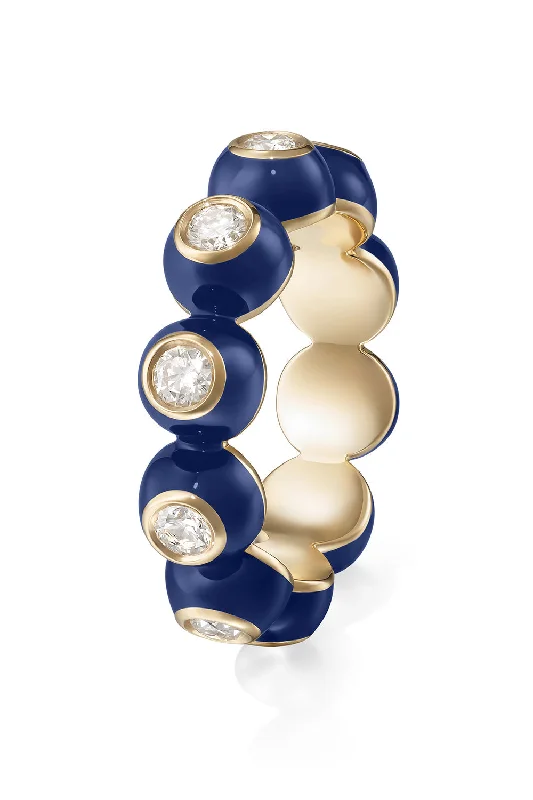 Rings with tourmaline gems for bold hues -Navy Audrey Eternity Band