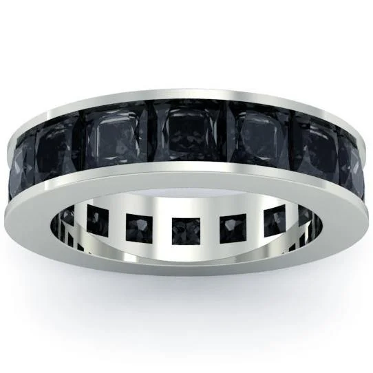 Best necklaces and pendants with intricate filigree for vintage-inspired elegance-Men's Black Diamond Eternity Band