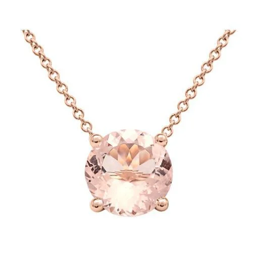 Necklaces and pendants with lotus flower designs for a spiritual, peaceful vibe-Morganite Solitaire Pendant