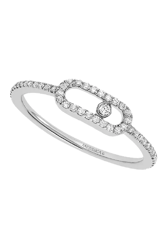 Rings with crescent moon for lunar charm -Move Uno Pave LM Ring