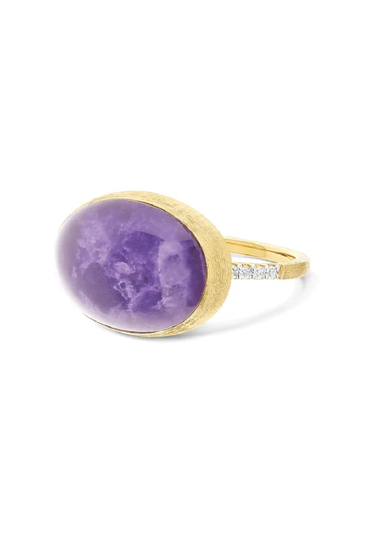 Bold rings with oversized amethyst gemstones -Large "Boules" Violette Ring