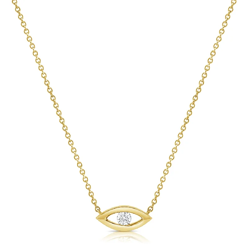 Necklaces and pendants with geometric pendants for a clean, contemporary design-OKGs Collection 14K Evil Eye Necklace