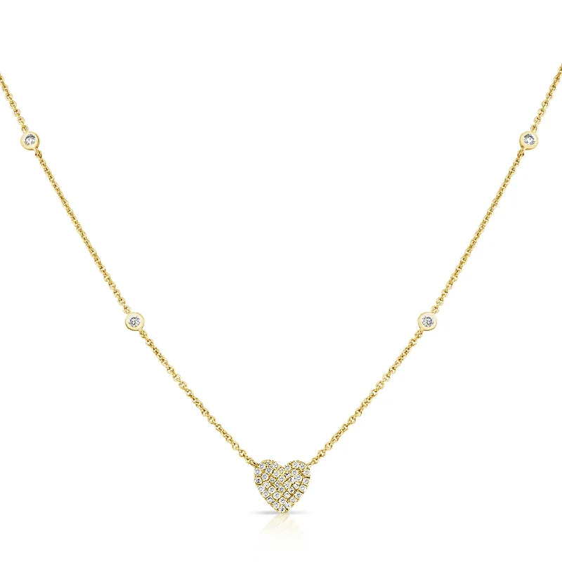 Best necklaces and pendants with black diamonds for an edgy, bold statement-OKGs Collection 14K Gold Heart Pendant Necklace with Diamonds