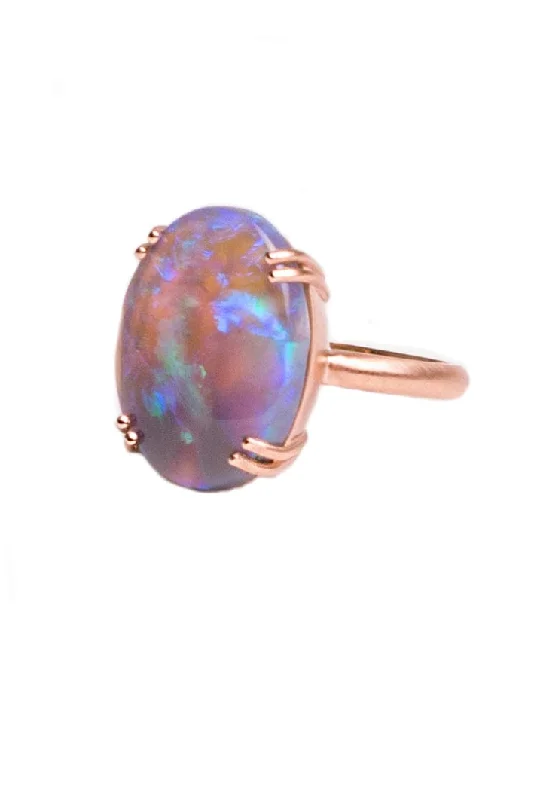 Rings with black diamond for striking contrast -Opal Gemmy Gem Ring