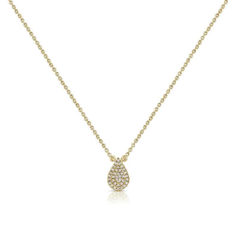 Best necklaces and pendants with vintage lockets for a nostalgic, sentimental look-Pear Shaped Diamond Necklace made in 14K Gold