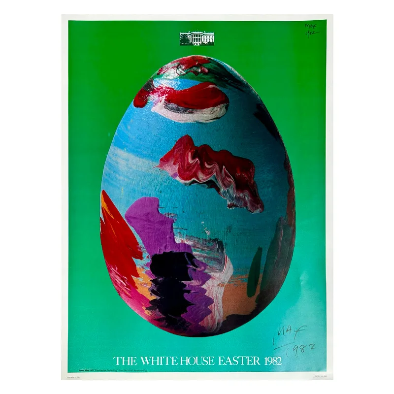 Best necklaces and pendants with adjustable chains for a customizable fit-Peter Max "The White House Easter Egg" Signed and Dated 1982