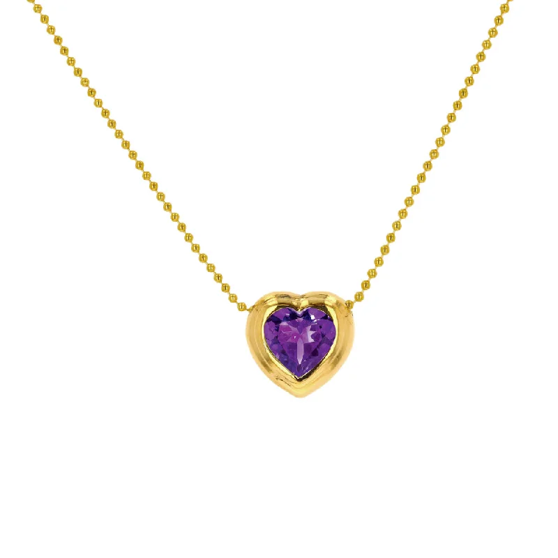 Best necklaces and pendants with intertwined designs for a symbol of unity-Rachel Reid Amethyst Heart Pendant Necklace