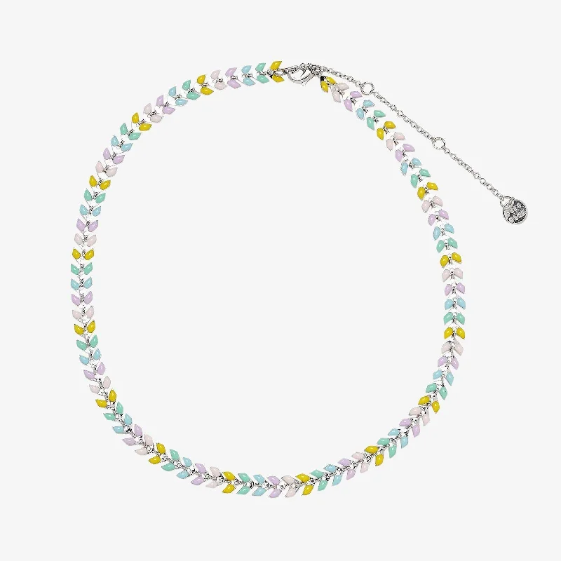 Simple necklaces and pendants with tiny charms for a delicate and casual vibe-Rainbow Chevron Choker