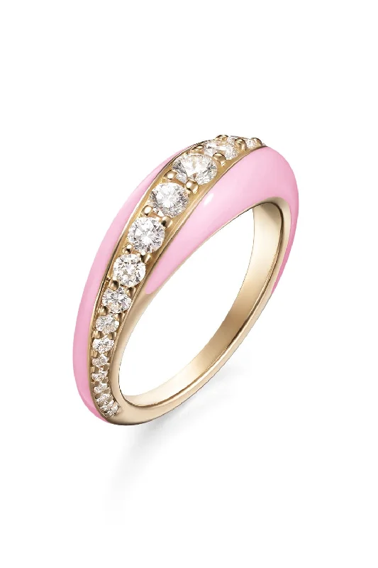 Rings with floral halo diamond arrangements -Marissa Pink Remi Ring Small