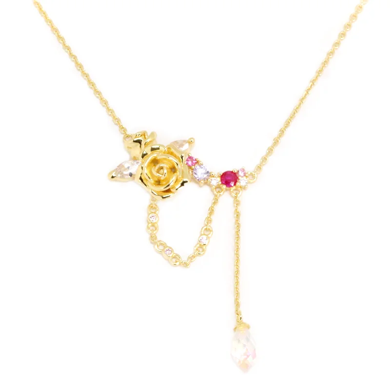 Elegant necklaces and pendants with infinity symbols for timeless designs-Rose drop Necklace