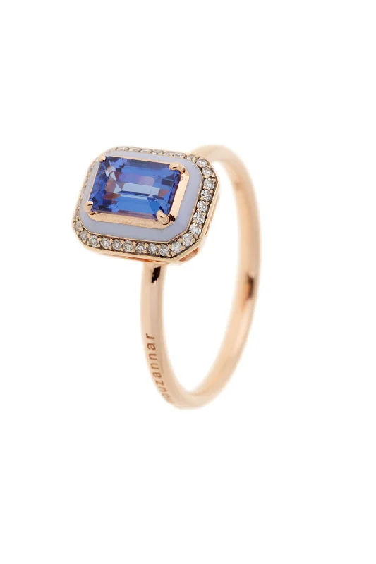 Rings with tourmaline gems for bold hues -Mina Tanzanite Ring