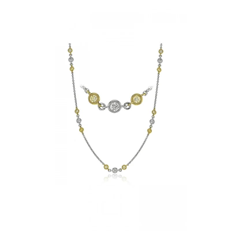 Trendy necklaces and pendants with statement pieces for a bold fashion statement-Simon G. 18k Gold Diamond Station Necklace